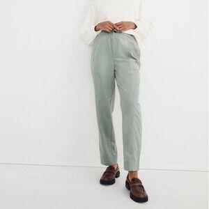 New Madewell Women’s Pull On Elastic Corduroy Tapered Pants Frosted Sage Small